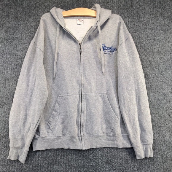 Dimco Apparel Men's Full Zip Hoodie Gray Size L Sharkey's On the Pier Florida - Picture 5 of 13